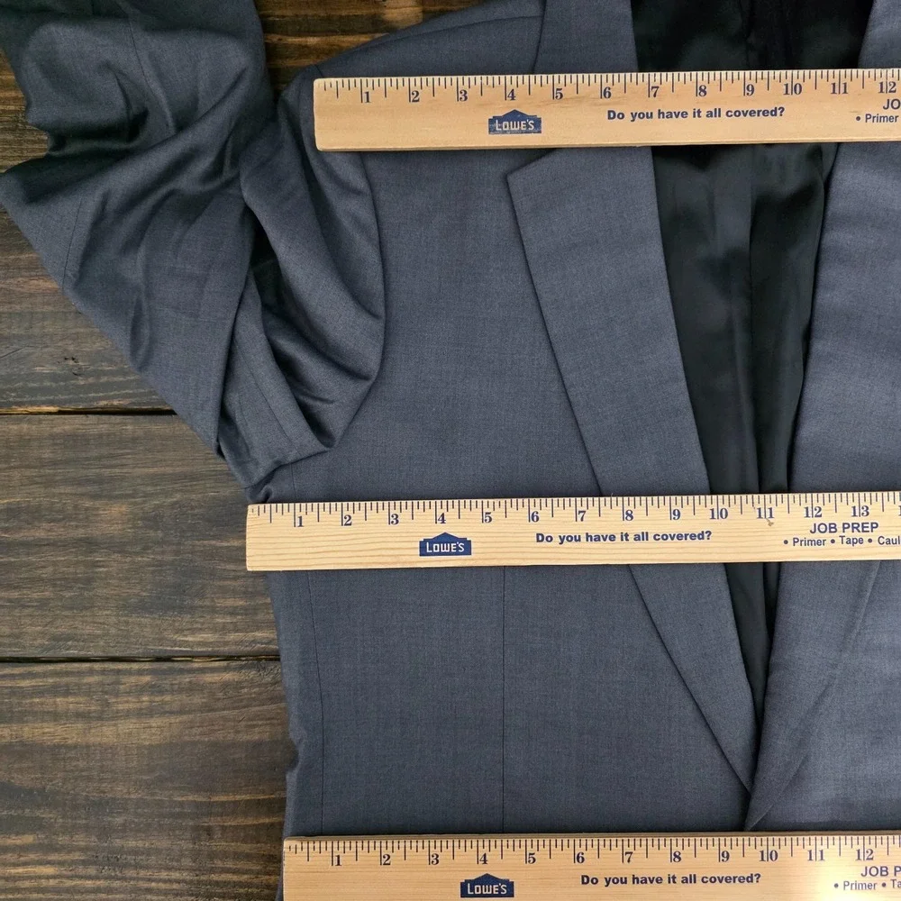 Bespoke Men's Sport Coat Blazer Two Button Gray Custom made size about 42L SLIM‎